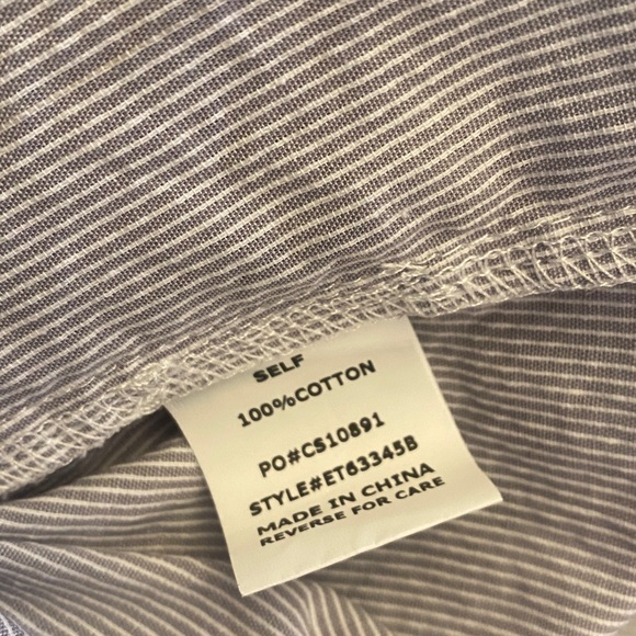 Coverstitched Embroidered Women's Top - Gray with Teal Accents - Picture 5 of 11